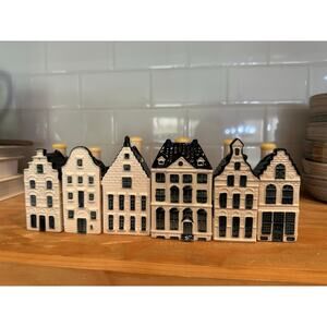 KLM BOLS Delft Houses Set Of 6 #79, 34, 77, 48, 25, 15